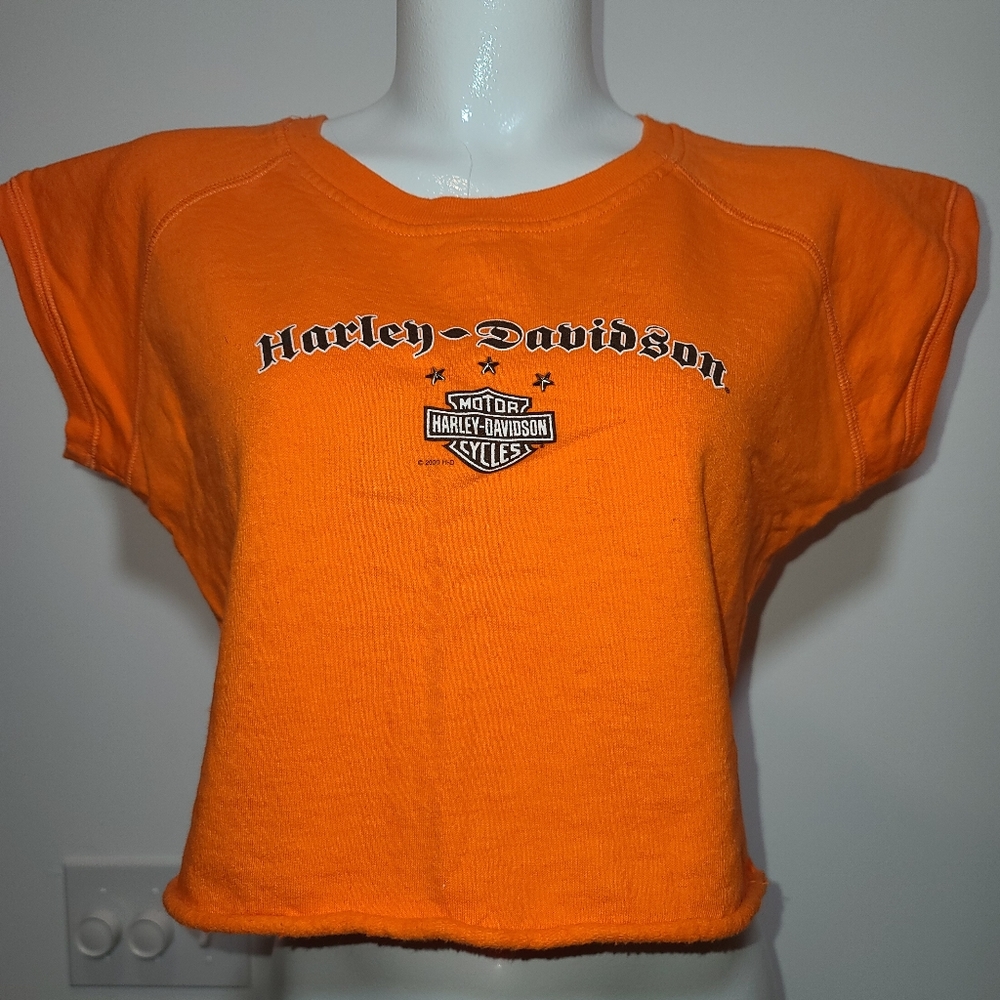 Harley Davidson Crop Top Short Sleeve Swetashirt